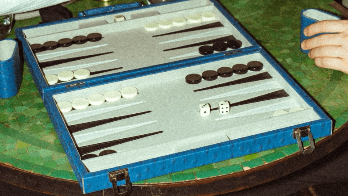 Backgammon board during league play